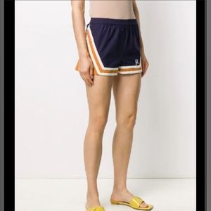 Roseanna Voile Clash‎ Striped-Hem Cotton Shorts Size XL